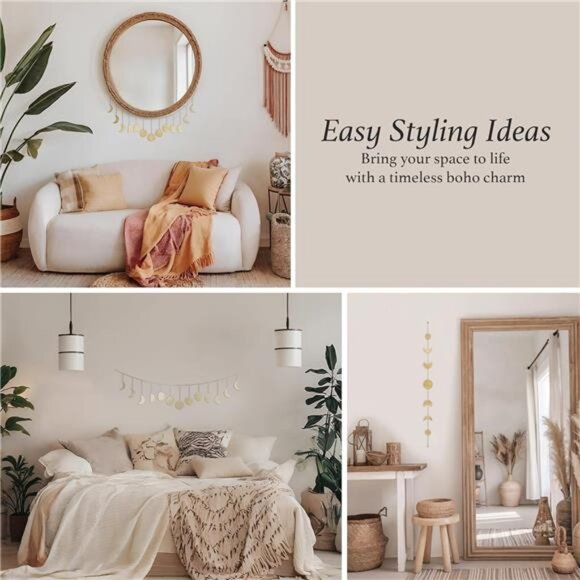 Moon Phase, Gold Wall Decor for Bedroom & Living Room, Bohemian Wall Decor - Picture 6 of 7